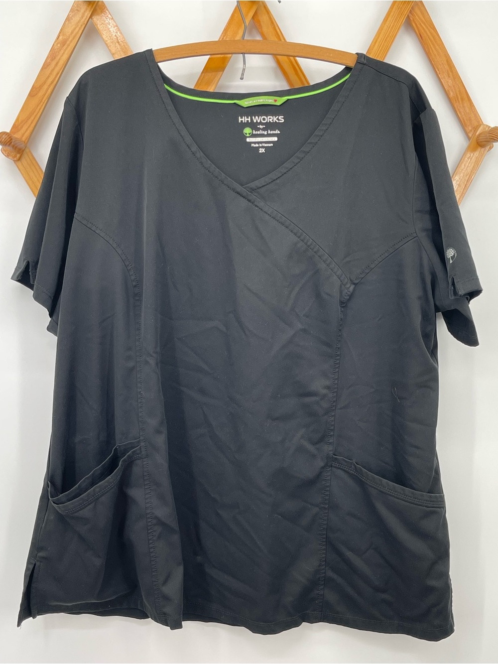 Women’s Black V-Neck Scrub Top